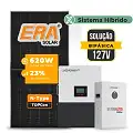 Gerador de Energia Solar Hibrido Luxpower Telhado Cerâmico Gancho SGF 7,44KWP ERA 620W LXP-LB-BR 5KW AC 127 BIFASICO DC48V BAT. LITIO 5,12kWh