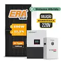 Gerador de Energia Solar Hibrido Luxpower Telhado Fibro Parafuso Madeira SGF 7,08KWP ERA 590W LXP-LB-BR 5KW AC 220V MONO DC48V BAT. LITIO 5,12kWh