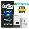 Gerador de Energia Solar Off Grid Interativo Luxpower Sem Estrutura SGF 7,7KWP FINAME 550W WPV 5KW AC 220 MONO DC48V BAT. LITIO 5,12kWh