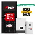 Gerador de Energia Solar Off Grid Interativo Luxpower Telhado Fibro Parafuso Madeira SGF 7,32KWP RONMA 610W WPV 5KW AC 220 MONO DC48V BAT. LITIO 5,12kWh