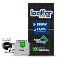 Gerador de Energia Solar Microinversor DEYE Telhado Fibro Parafuso Madeira SGF 11KWP BALFAR FINAME 550W SUN 2.25KW 4MPPT MONO 220V COM CABO