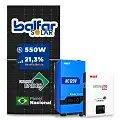 Gerador de Energia Solar Off Grid Interativo Must Telhado Fibro Parafuso Madeira SGF 6,6KWP FINAME 550W PV29 LHP 5KW AC120V DC48V BAT. LITIO 5.12KWH 100A