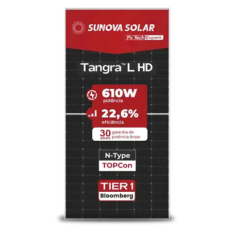 Foto 7 - Gerador de Energia Solar On Grid SAJ Telhado Fibro Parafuso Madeira SGF 36,60KWP SUNOVA N-TYPE MONO 610W SAJ T3 30KW 2MPPT TRIF 380V