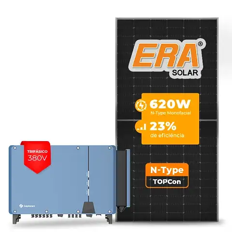 Gerador de Energia Solar On Grid Solplanet Telhado Fibro Parafuso Metal SGF 93,00KWP ERA N-TYPE MONO 620W ASW 75KW 8MPPT TRIF 380V