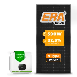 Gerador de Energia Solar On Grid Growatt Telhado Ondulado SGF 4,72KWP ERA N-TYPE MONO 590W MIN X2 5KW 2MPPT MONO 220V