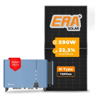 Gerador de Energia Solar On Grid Solplanet Solo Mesa 8 Painéis SGF 77,88KWP ERA N-TYPE MONO 590W ASW 75KW 8MPPT TRIF 380V