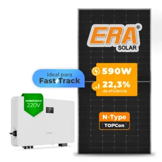 Gerador de Energia Solar On Grid Sungrow Telhado Fibro Parafuso Metal SGF 5,90KWP ERA N-TYPE MONO 590W SG RS-L 7.5KW 2MPPT FAST TRACK MONO 220V