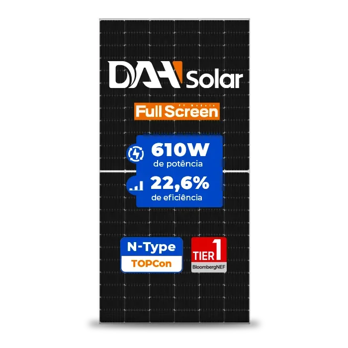 Painel Solar Dah DHN-72R18/FS 610W TIER 1 MONO FULL SCREEN