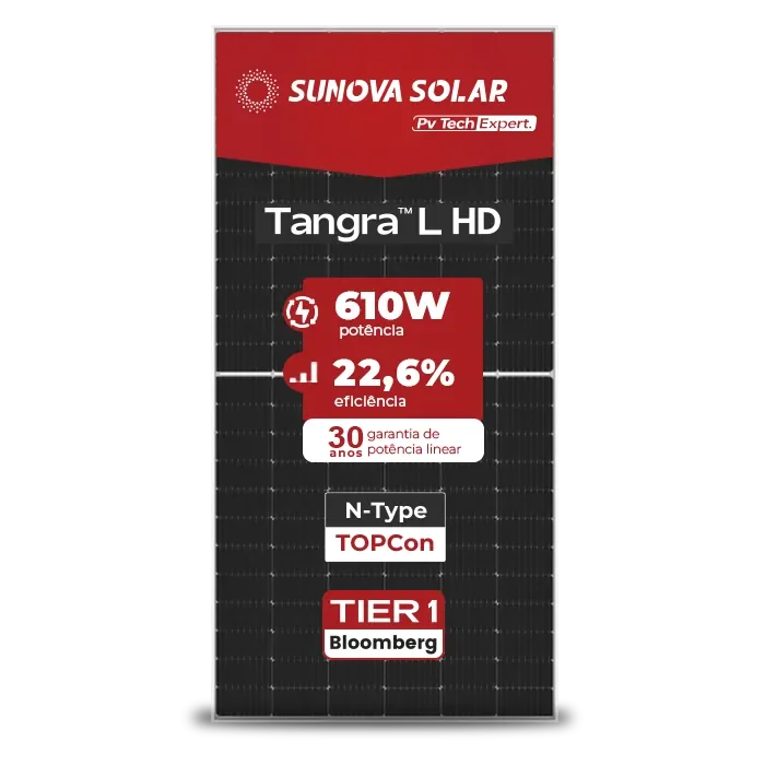 Foto 7 - Gerador de Energia Solar On Grid SAJ Telhado Fibro Parafuso Madeira SGF 36,60KWP SUNOVA N-TYPE MONO 610W SAJ T3 30KW 2MPPT TRIF 380V
